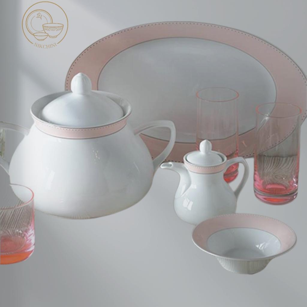 سرویس چینی زرین پیکره شهرزاد مدل ژانتی 6 نفره 35 پارچه