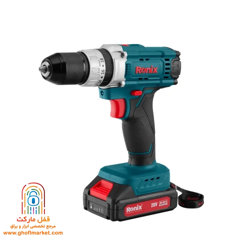 دریل شارژی چکشی 20 ولت رونیکس مدل RS-8619