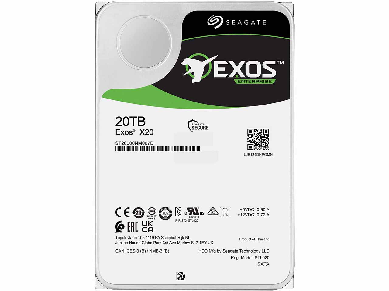 هارد سرور سیگیت سری Exos X20 مدل Seagate ST20000NM007D ظرفیت 20 ترابایت