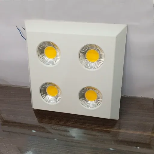 چراغ سقفی 4 شعله روکار مربعی طوبی 32W – نور آفتابی، بدون گارانتی