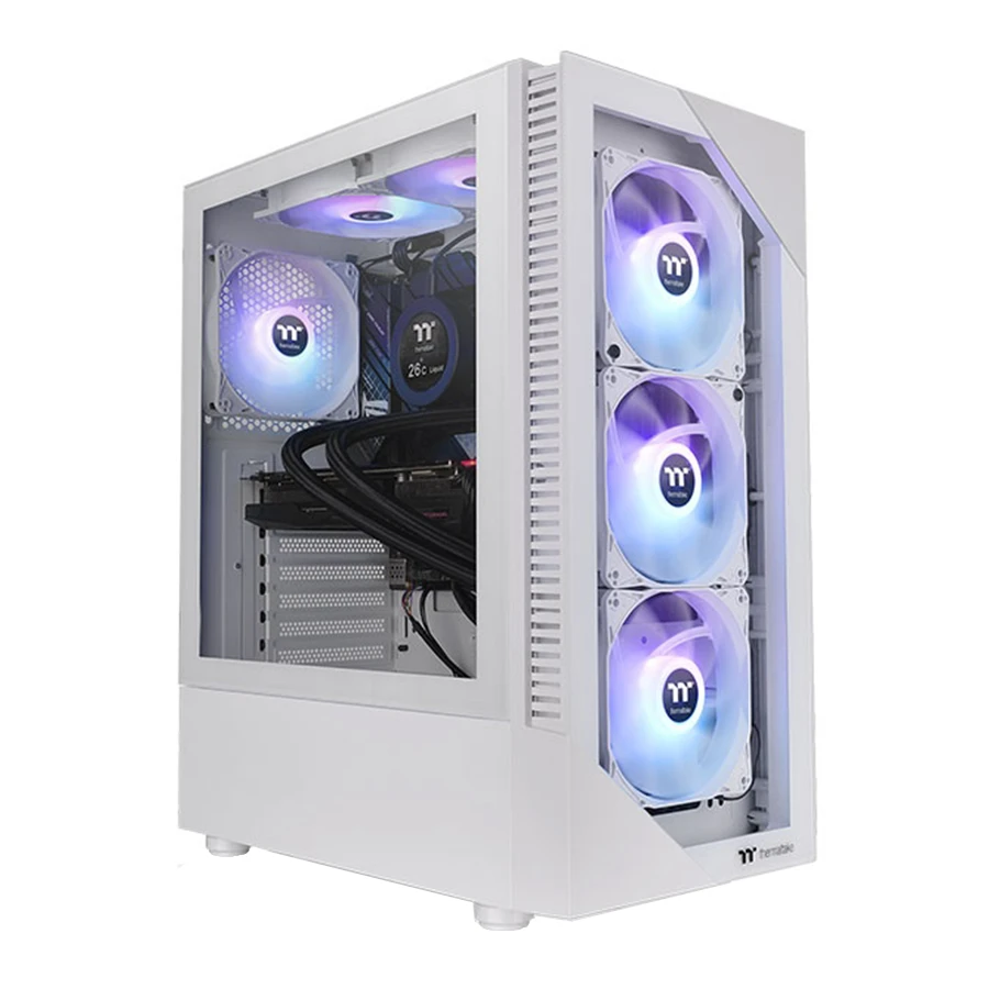 کیس کامپیوتر ترمالتیک مدل VIEW 200 TG ARGB Chassis Snow White