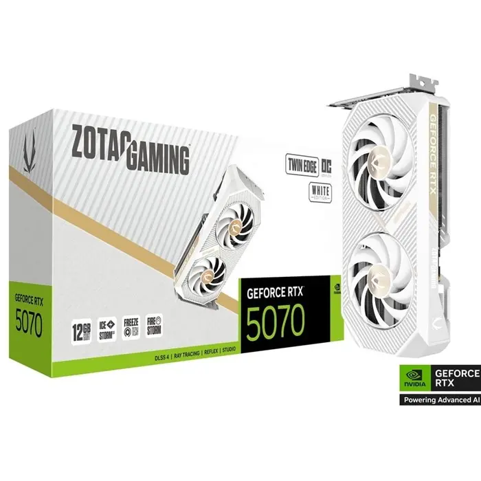 کارت گرافیک زوتک مدل GeForce RTX 5070 Twin Edge OC White 12GB OC