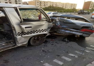 تصادف شدید ون و پژو در بزرگراه همدانی تهران