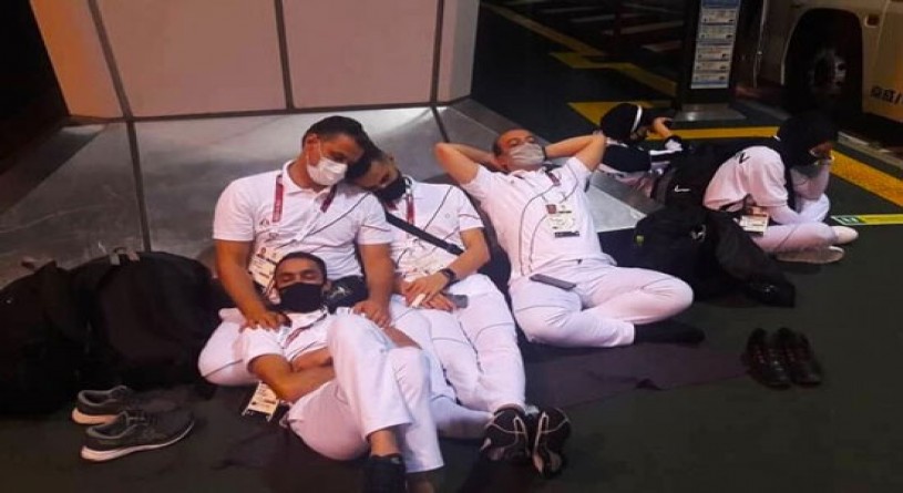 نظم ژاپنی‌ها تو زرد از آب درآمد!/ خستگی مفرط کاروان اعزامی ایران به المپیک در فرودگاه توکیو