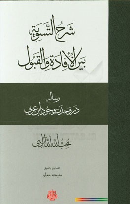 شرح التسویه: بین الافاده و القبول (رساله در وحدت وجود ابن عربی محب الله الله آبادی)